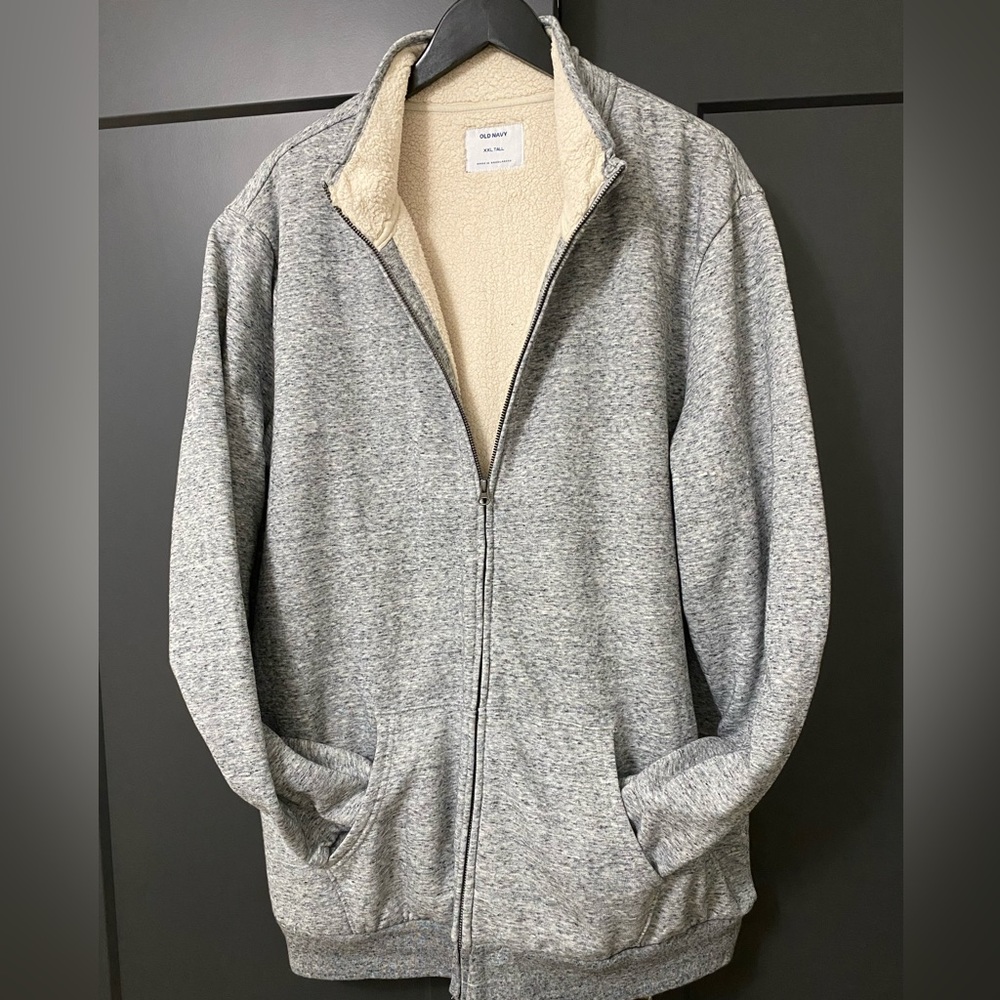 NWT Old Navy Sherpa-Lined Full Zip Mock Neck Sweatshirt